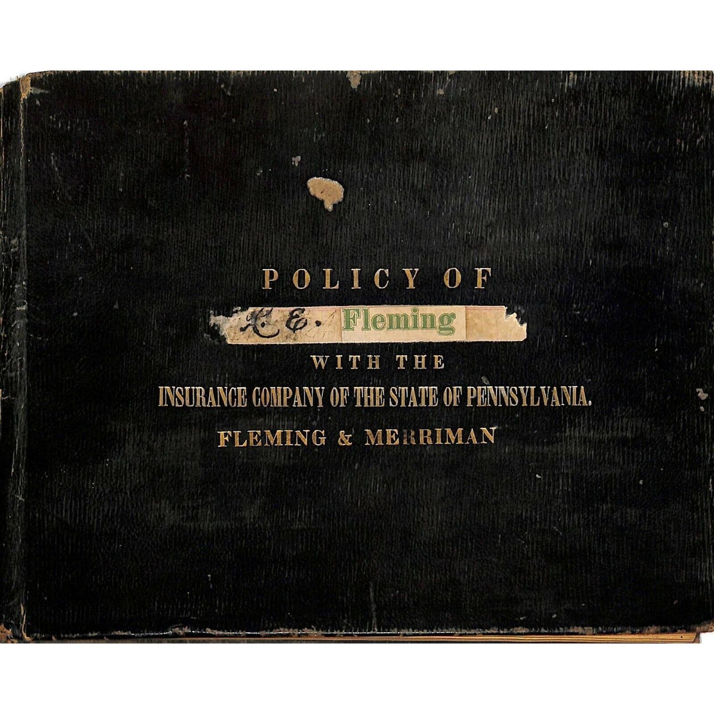 1865 Marine Shipping Document Insurance Ledger Book Henry D. Sherrerd Signatures