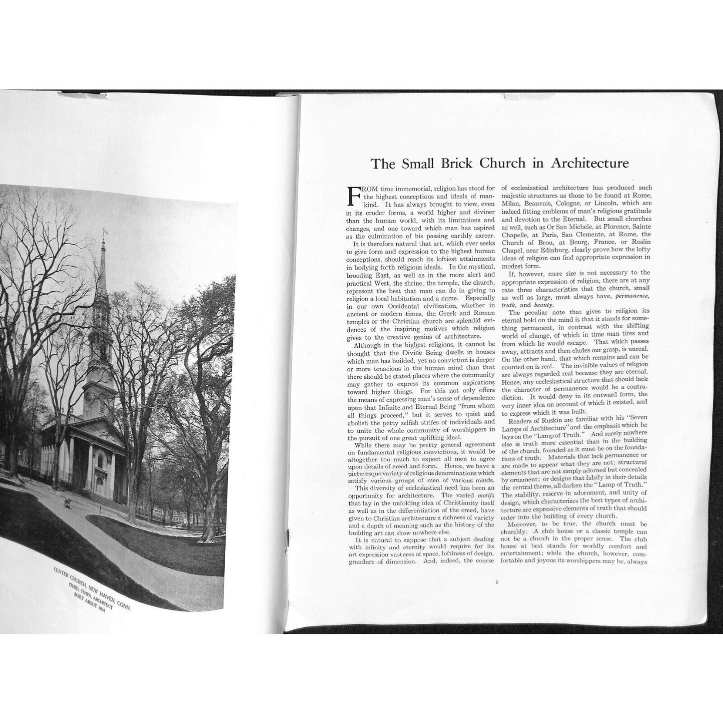 Scarce 1915 "The Brick Church and Parish House" 80pp. Large Format Designs