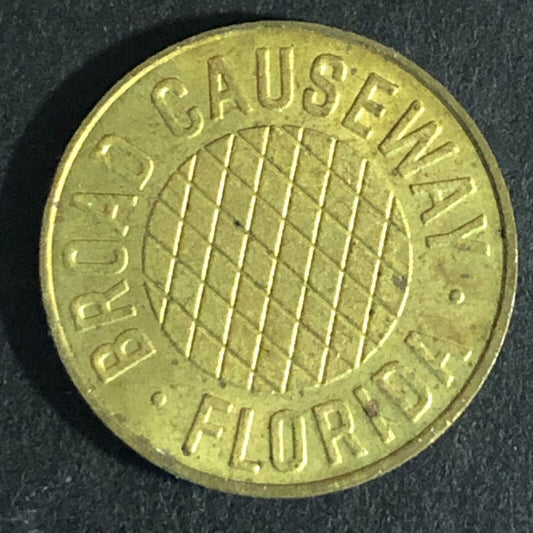 Broad Causeway Florida (Bay Harbor) Brass Transit Token 20mm