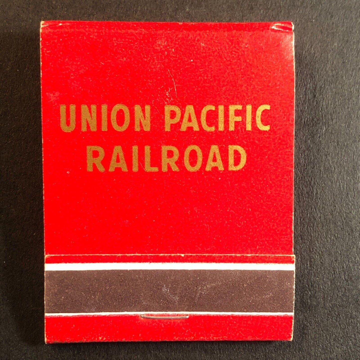 Union Pacific RR Full Matchbook Red w/ Gold Ink Text c1950's VGC