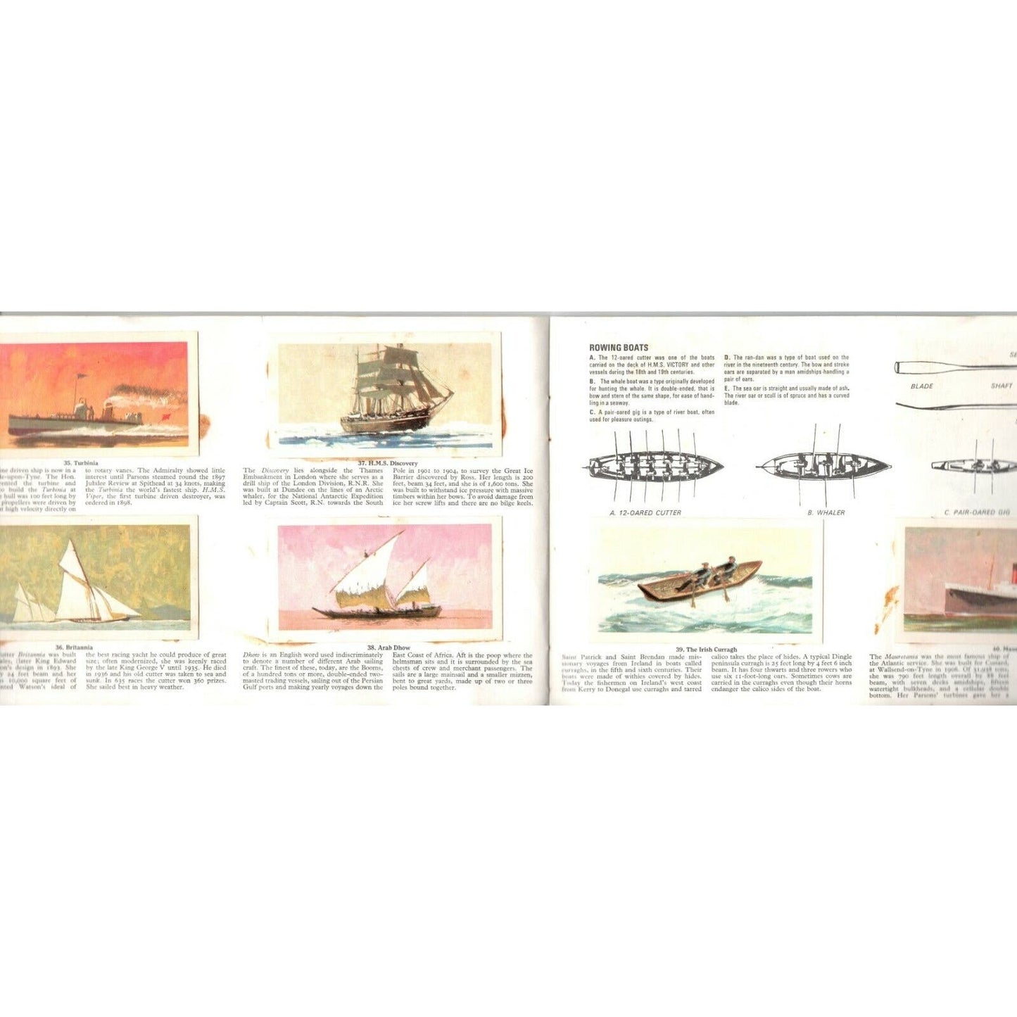 c1969 Brooke Bond Tea "The Saga of Ships" Picture Cards - Complete Coll. 16 pgs.