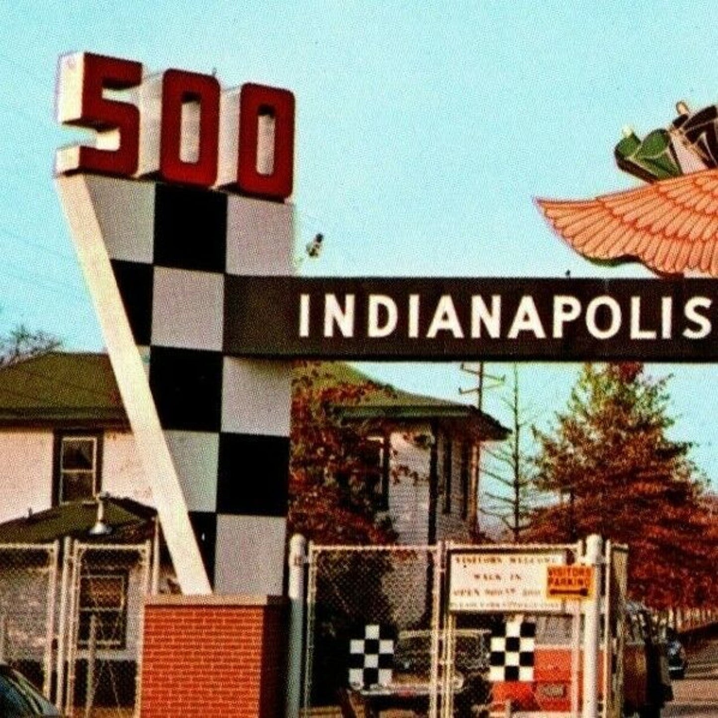 Indy 500 Postcard 1958 "Main Gate - Open Indianapolis Motor.." Unposted - VGC