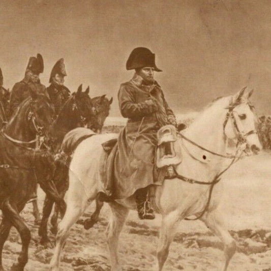 c1907-16 Bulgarian Postcard - Napoleon with Army on Horseback 1814 - E. Masonnie