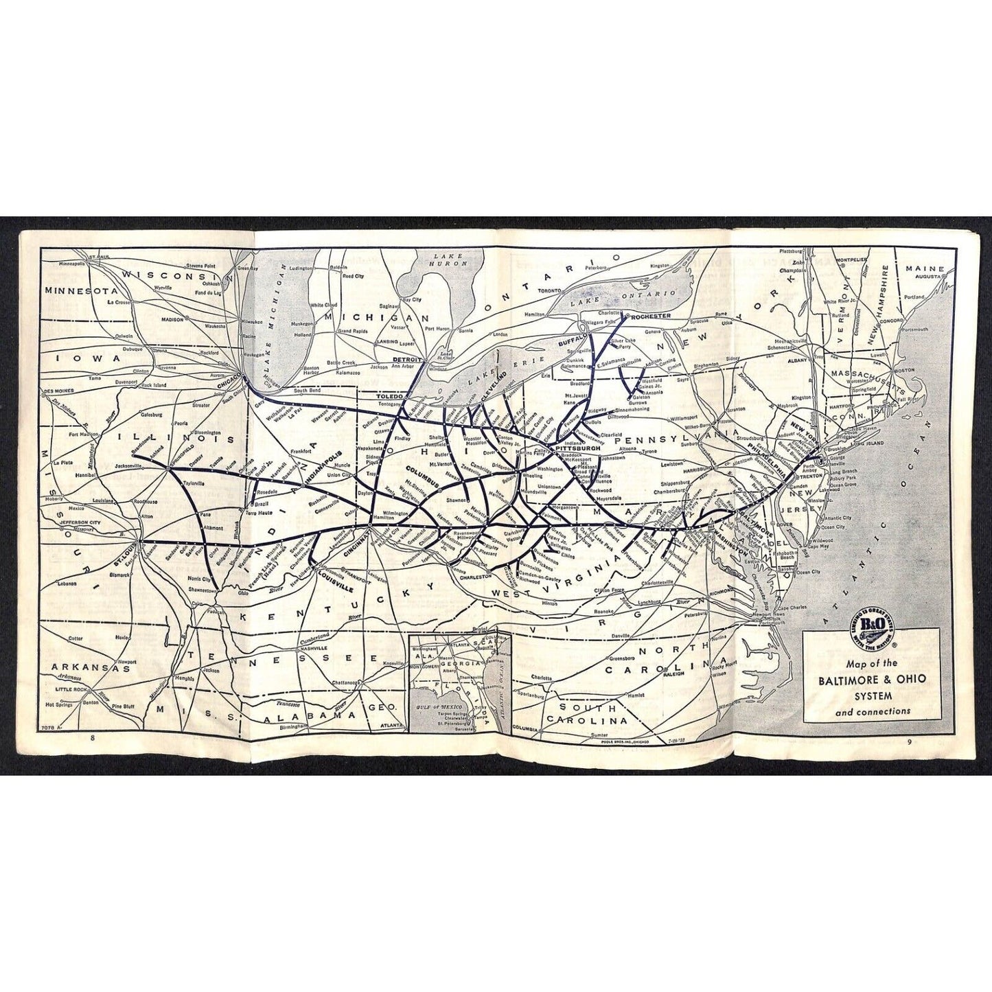 Baltimore & Ohio Railroad April 1954 Condensed Schedules of Through Trains 16pp