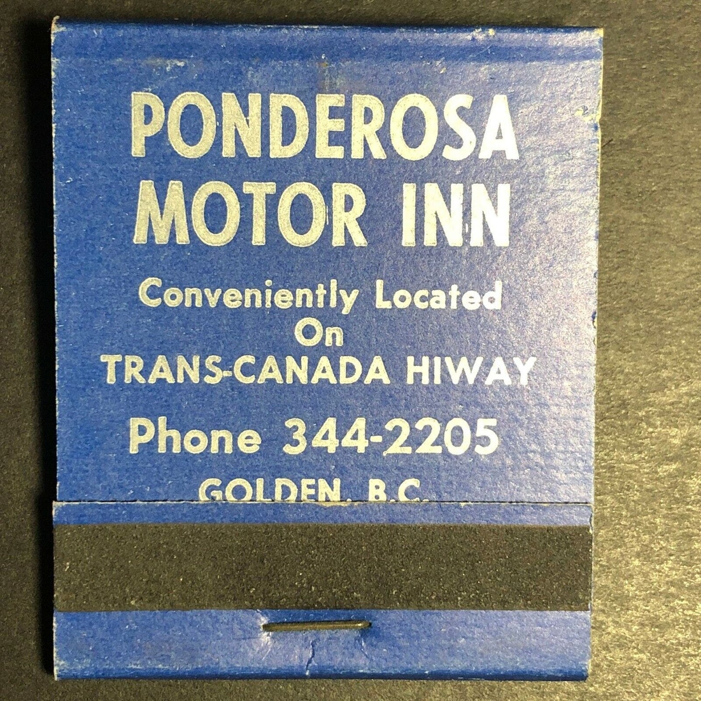 1960's Full Matchbook - "Ponderosa Motor Inn" Golden, BC CAN