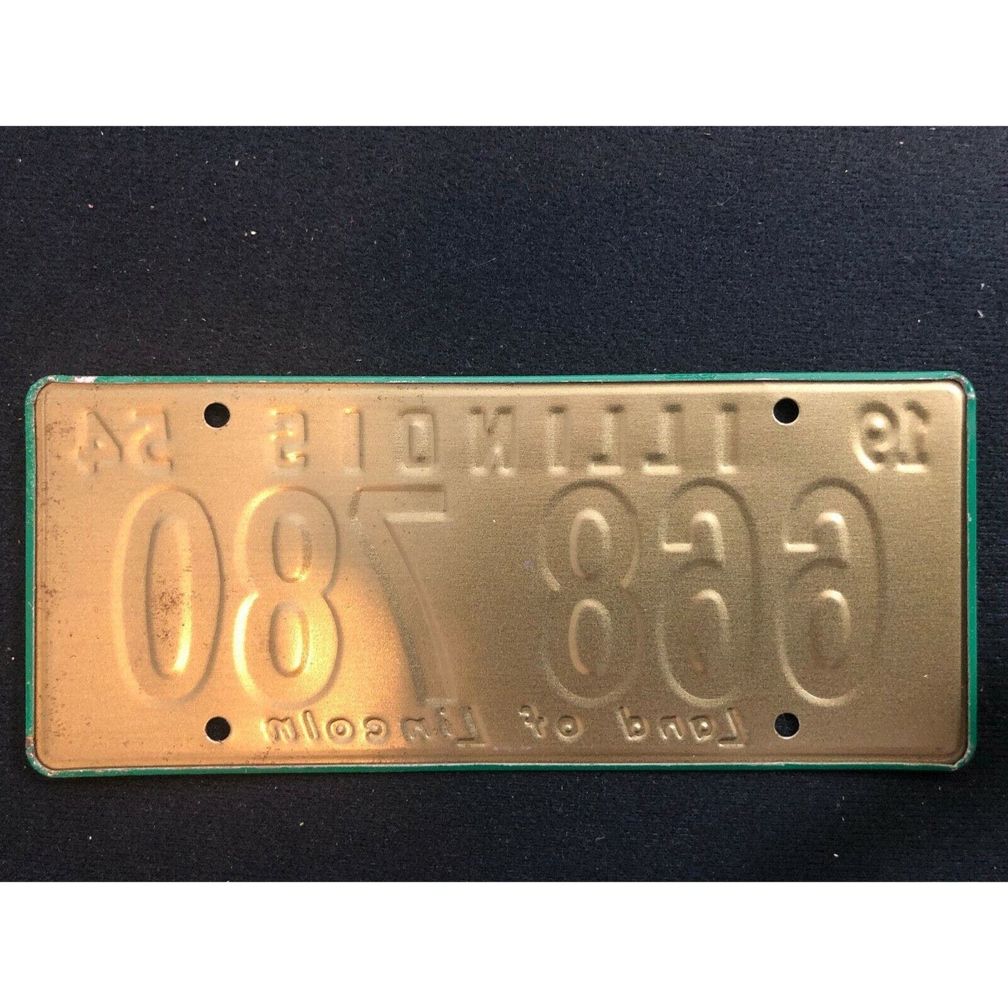 1953-54 General Mills Wheaties Tin Mini Bicycle License Plate - Illinois