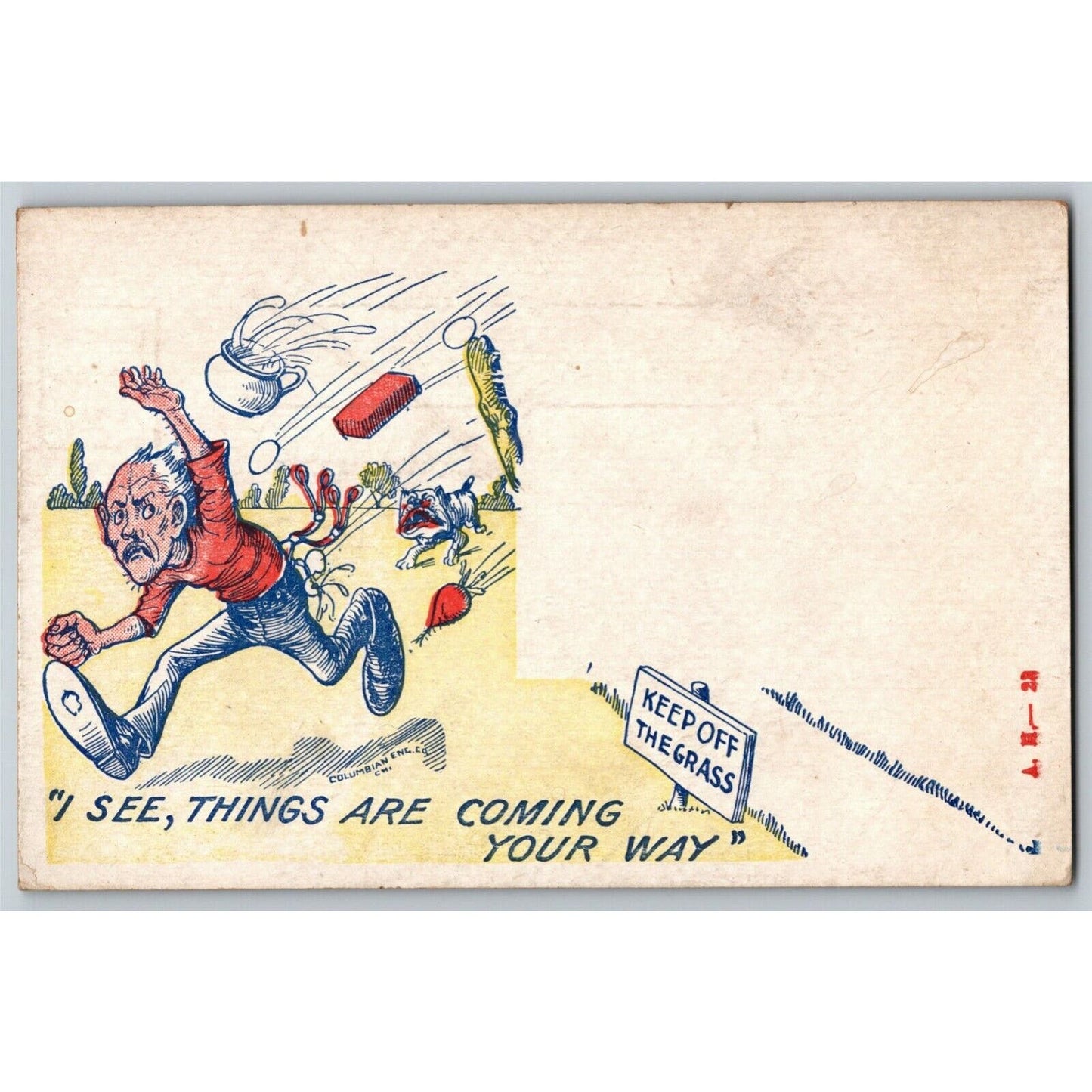 "I See, Things Are Coming Your Way"" c1905 Undivided NP Comic Humor Postcard