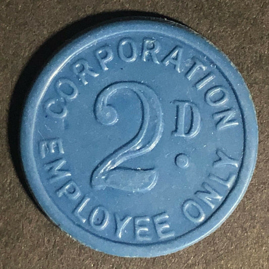 Barrow-In-Furness "Employee Only" England Plastic Token Blue? 2D 23mm c50's-60's