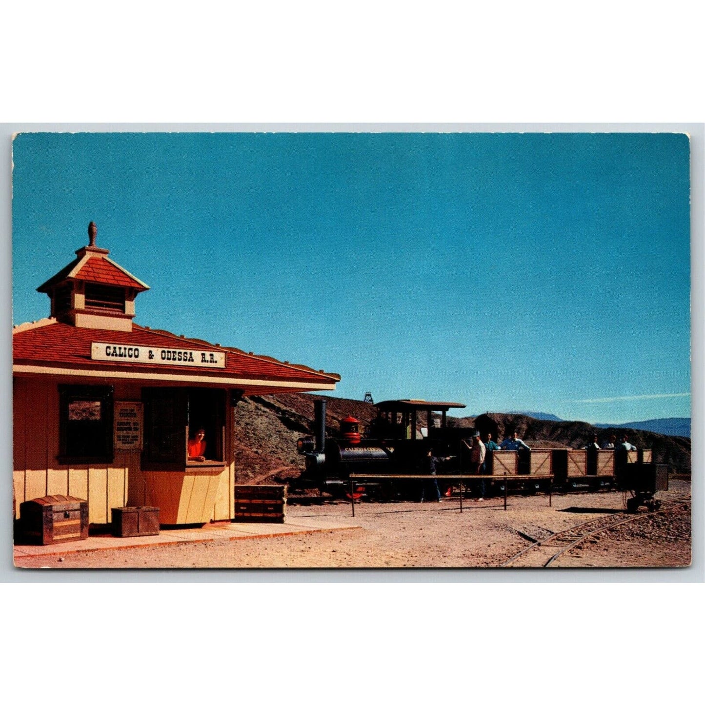 Vintage Postcard - Silver Mining Town Railroad Calico & Odessa, California