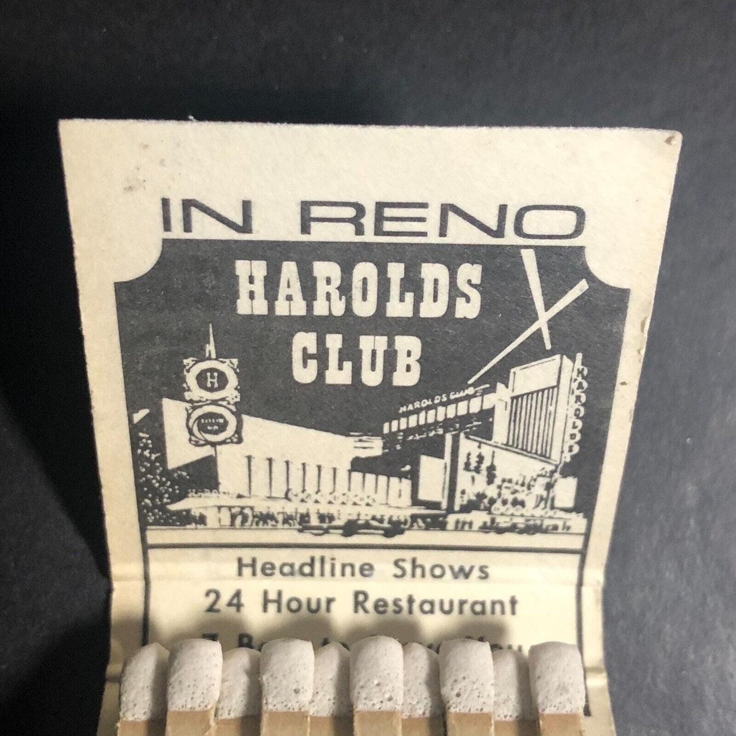 Harolds Club Reno Covered Wagon Cowboy Full Matchbook c1973-79