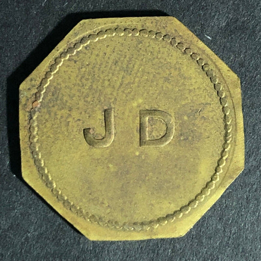 (John Doerr Lumber Wilmette, IL ?) "J.D." Token- G/F 25c In Merch. 25mm
