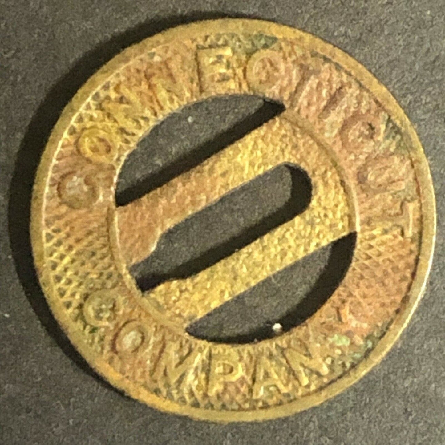 c1920-40's 16mm "Connecticut Company" G/F One Fare - Brass Transit Token (1611)