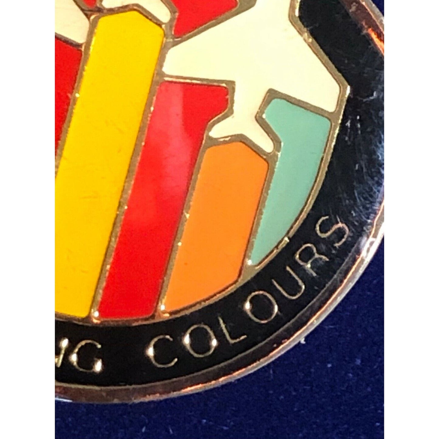 c1989 Kodak Canada Lapel Hat Pin - Flying Colours Jets Flying w/ Colorful Lines
