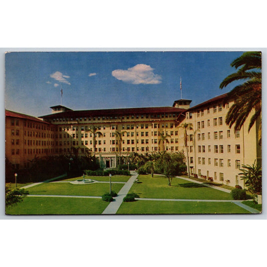 Los Angeles Ambassador Hotel Garden Setting Postcard Chrome - PM 1954
