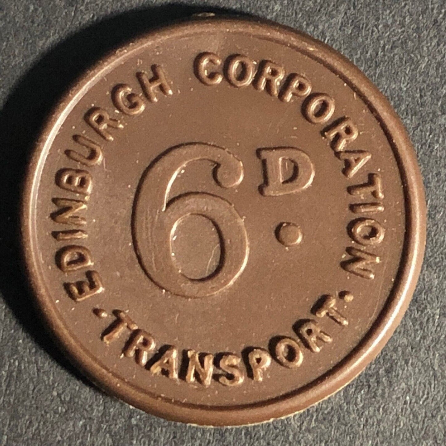 Edinburgh Corporation (Scotland) 6D 2 1/2P Plastic Transport Token 22.37mm