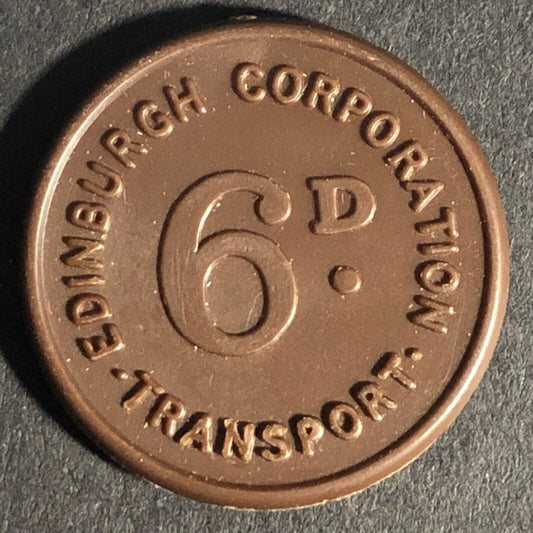 Edinburgh Corporation (Scotland) 6D 2 1/2P Plastic Transport Token 22.37mm