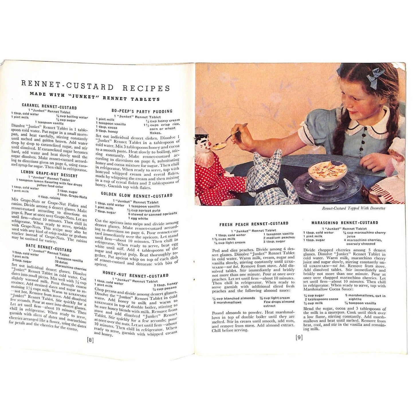 "The 'Junket' Folks" "121 Tested Recipes" Desserts Ice Cream Booklet 31pp 1940