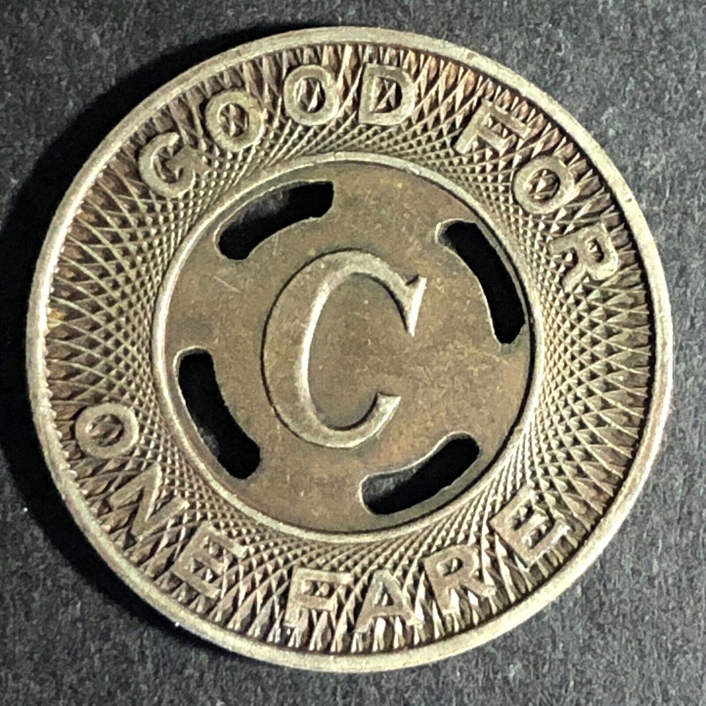 Canton City Lines Inc. (Ohio) WM G/F One Fare Transit Token 23mm