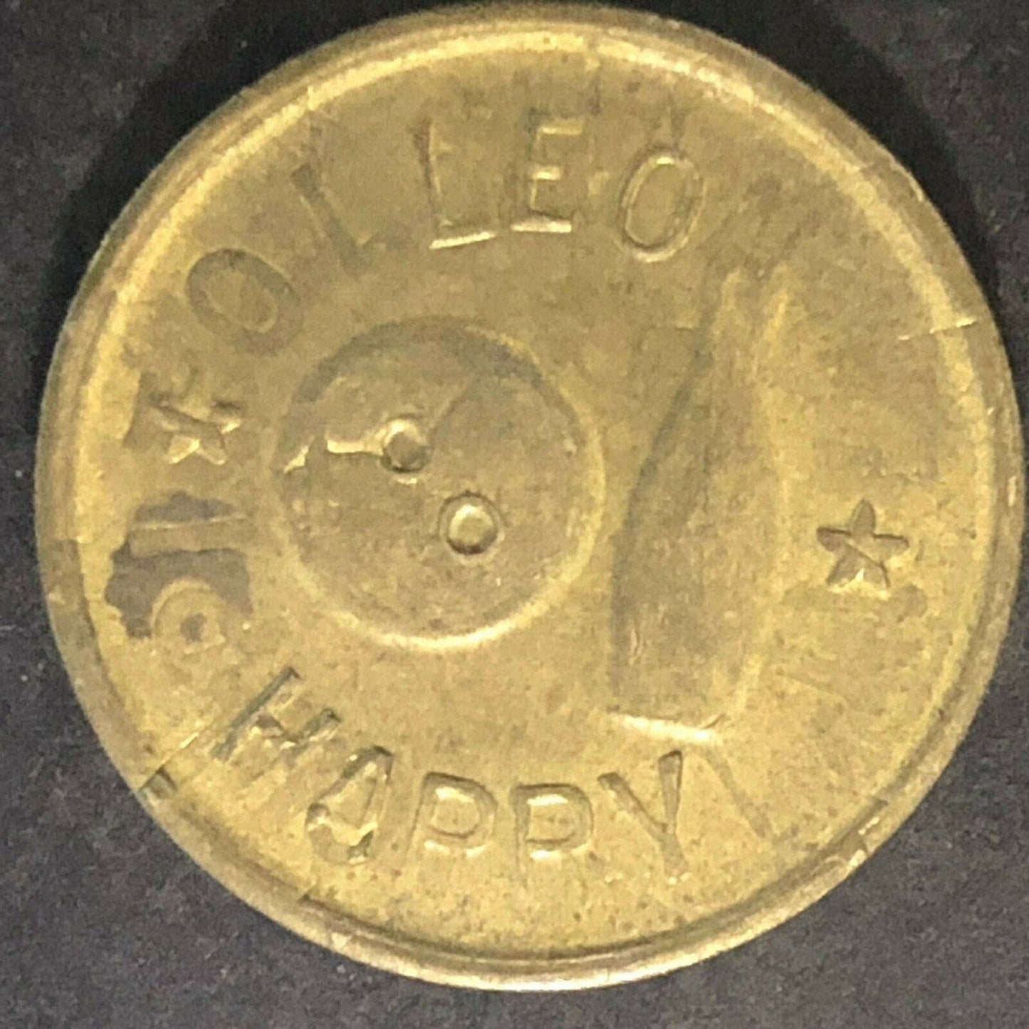 Vintage 20mm Brass "Leo Harry" Token w/ Bowling Ball and Pin