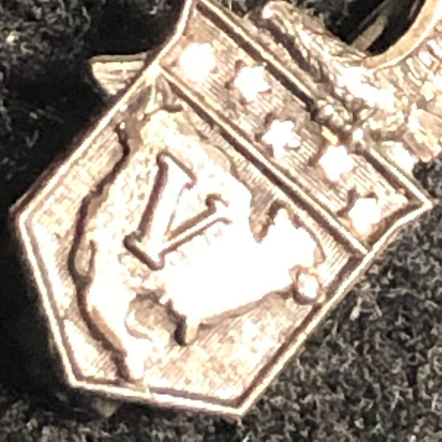Vintage V Victory Stars Eagle US WWII-Era? Lapel Pin Pinback - Sterling