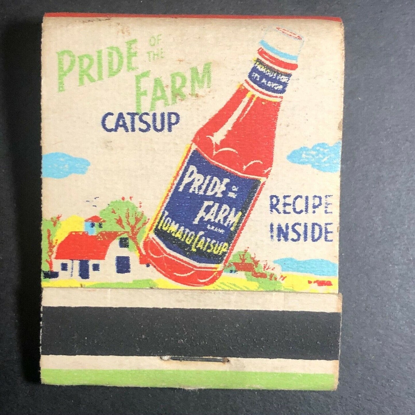 Scarce 1930's-40's Full Matchbook - "Pride Farm" "Tomato Catsup"