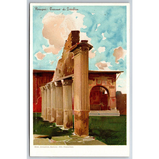 Italian Postcard Pompeii - Baths of Stabia c1901-1907 NP VGC