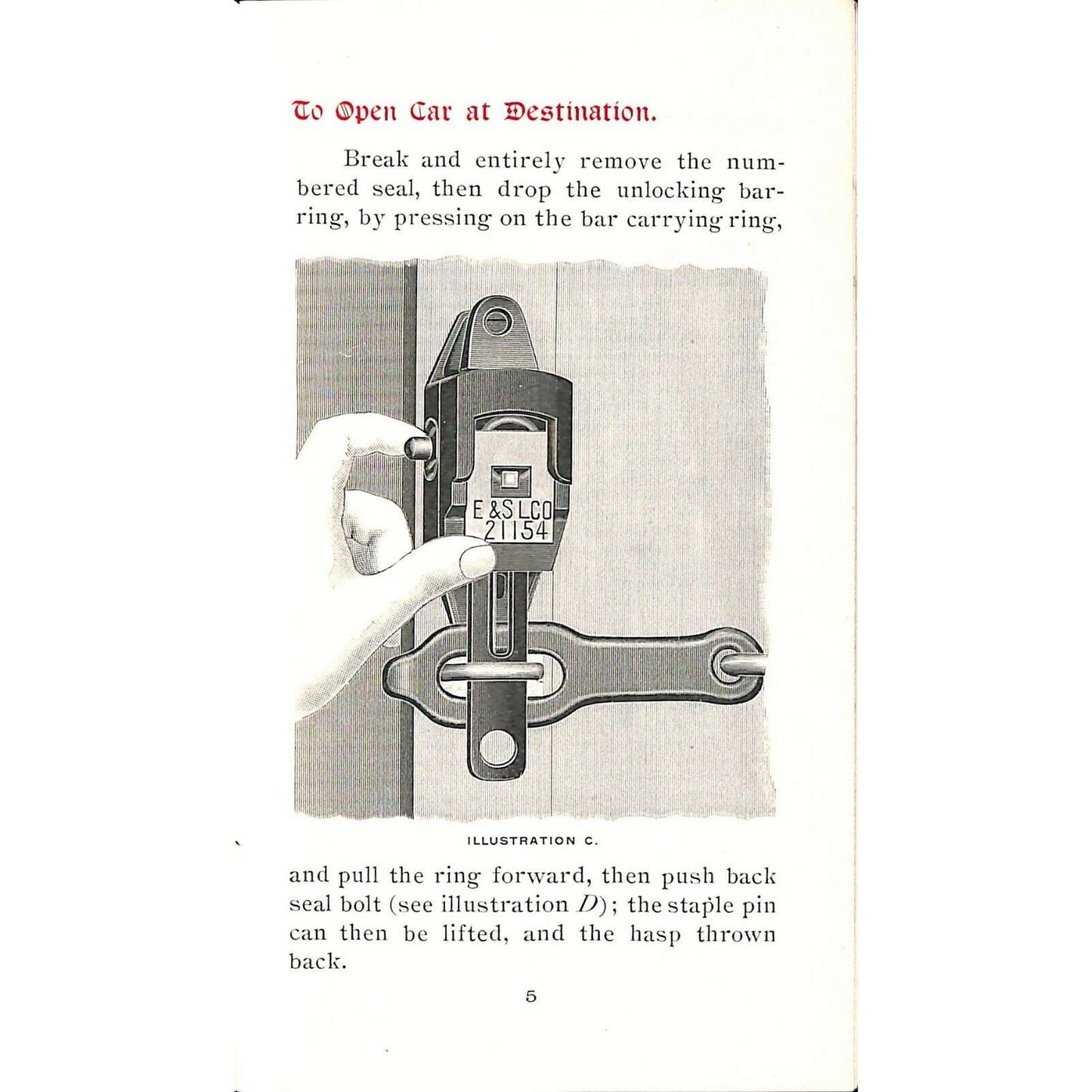 Scarce c1900 Edgar-Sebring Car Seal Lock Co. Catalog (Railroad) 24pp EXC