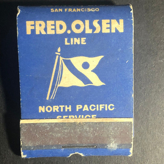 Fred. Olsen Line North Pacific Full 20-Strike Matchbook c1940 VGC Very Scarce