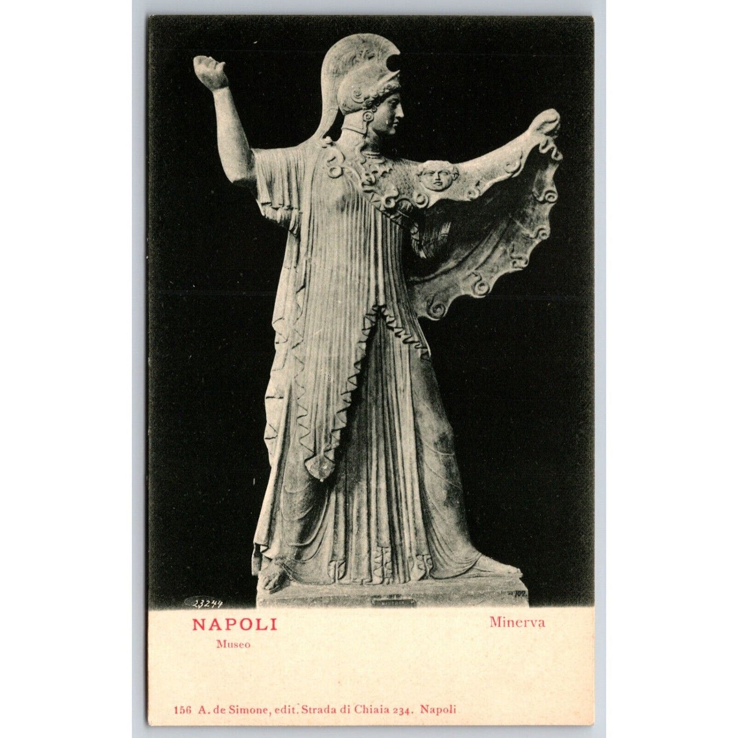 Naples Museum Minerva / Athena ? Statue Postcard c1901-1907 NP