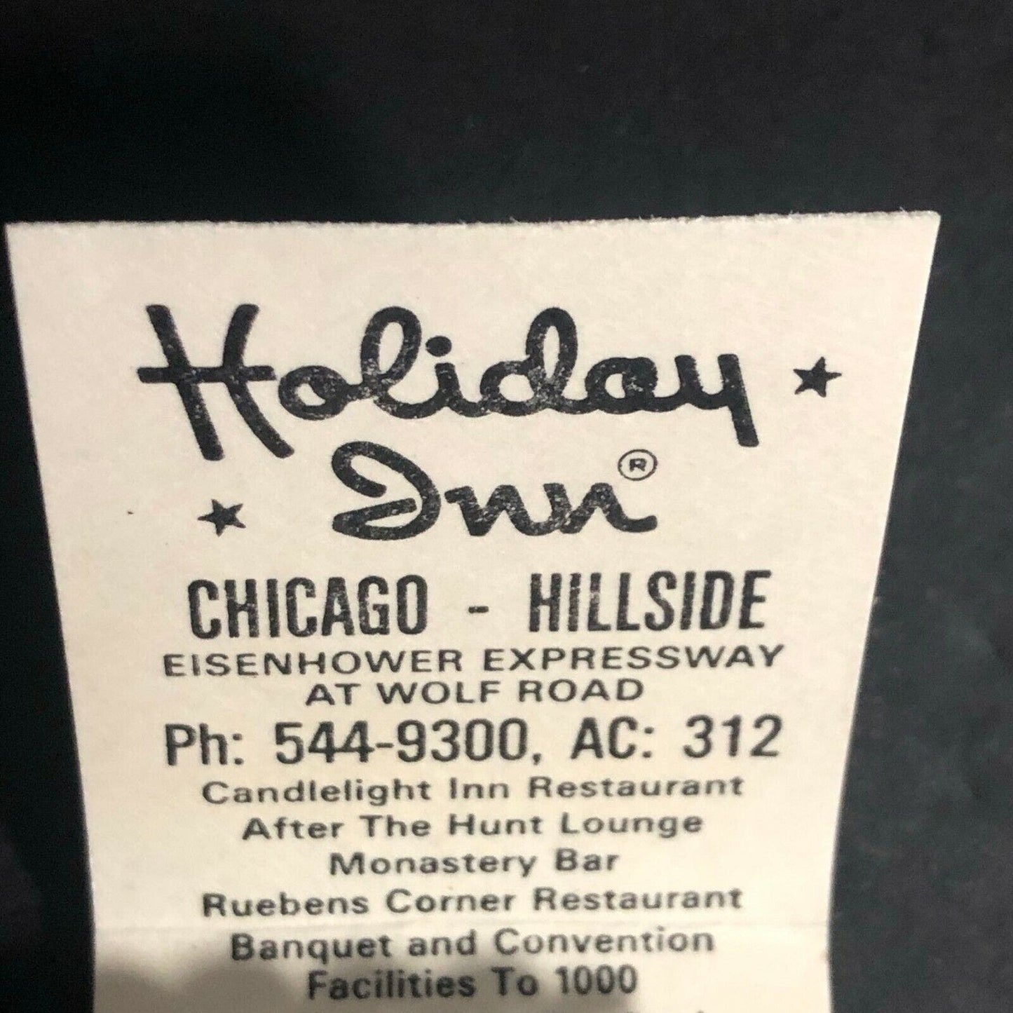 Vintage c1970's Full Matchbook "Holiday Inn" Holidex Computer Chicago Hillside