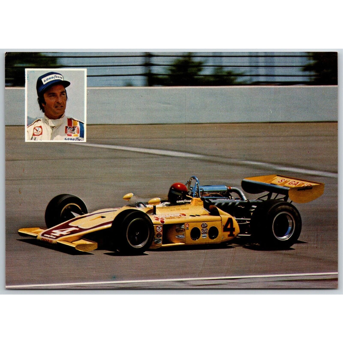 Vintage Oversized Indy 500 Postcard c1977 "Billy Yukovich" 5" x 7" NOS