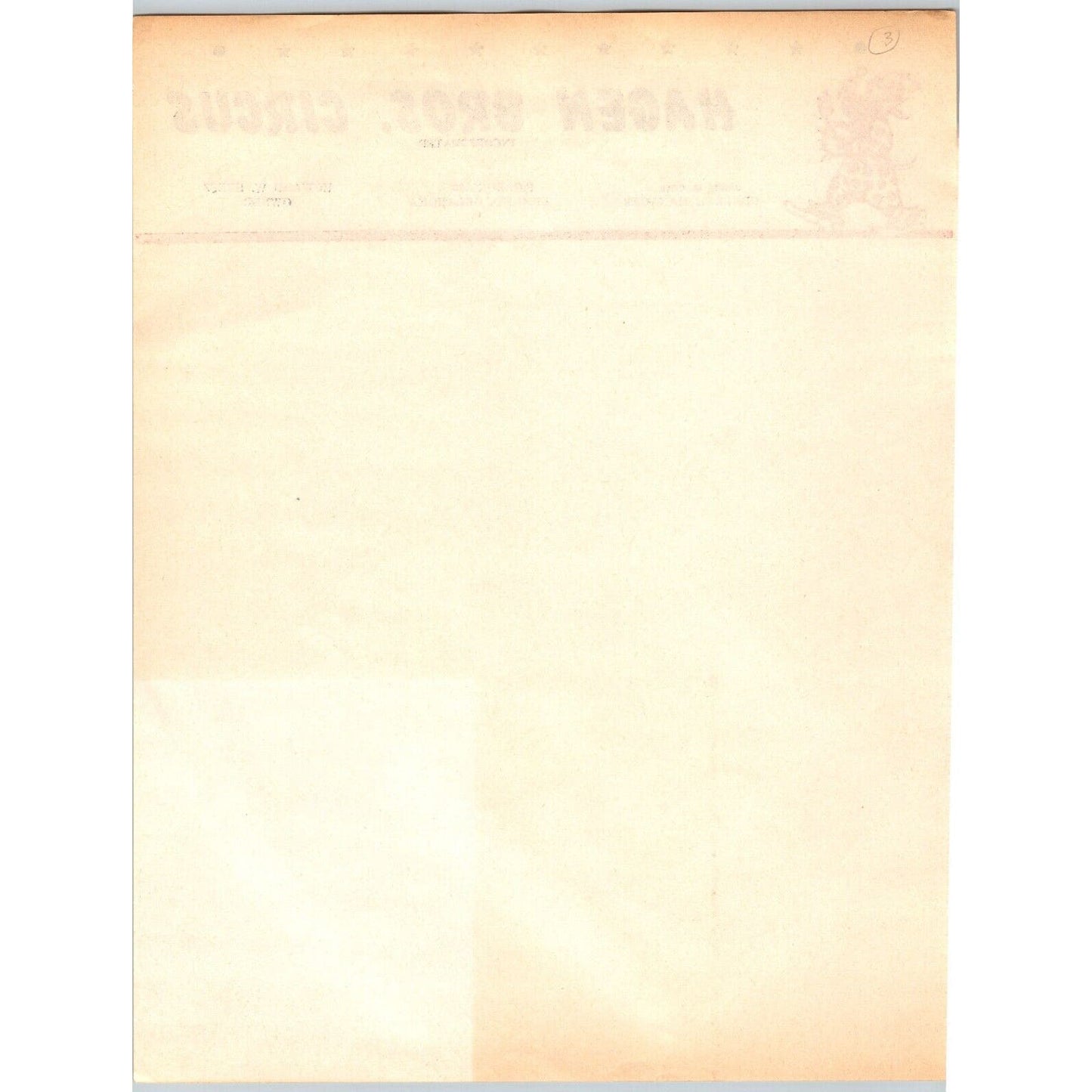 Hagen Bros. Circus Letterhead c1952 Edmond, OK Clown Scarce