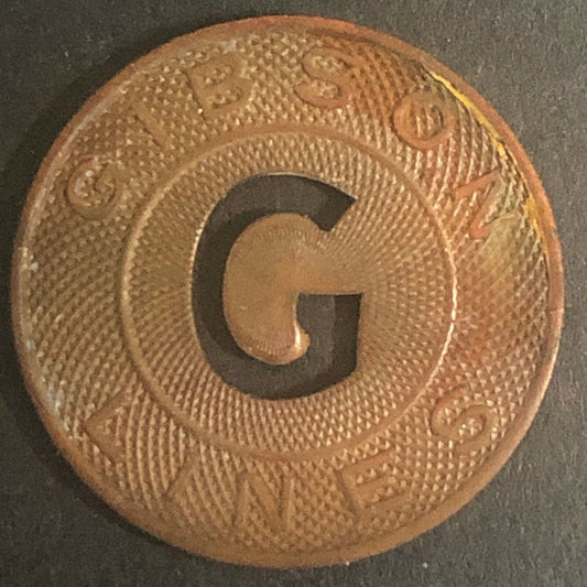 c1950's 23mm Gibson (Bus) Lines Brass G/F Transit Token - Sacramento California