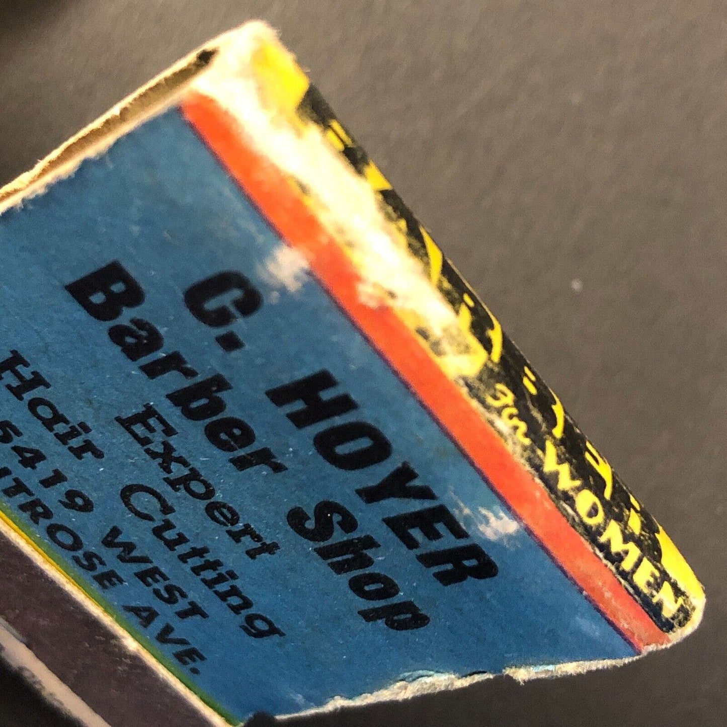 C. Hoyer Barber Shop Chicago Vintage Full Matchbook Girlie c1945-50
