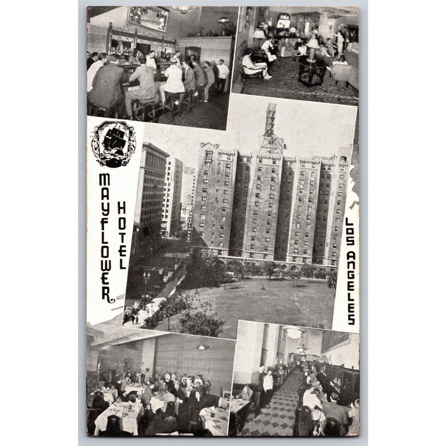 Mayflower Hotel Los Angeles, Cal Postcard c193? PM Multiview w/ Rates