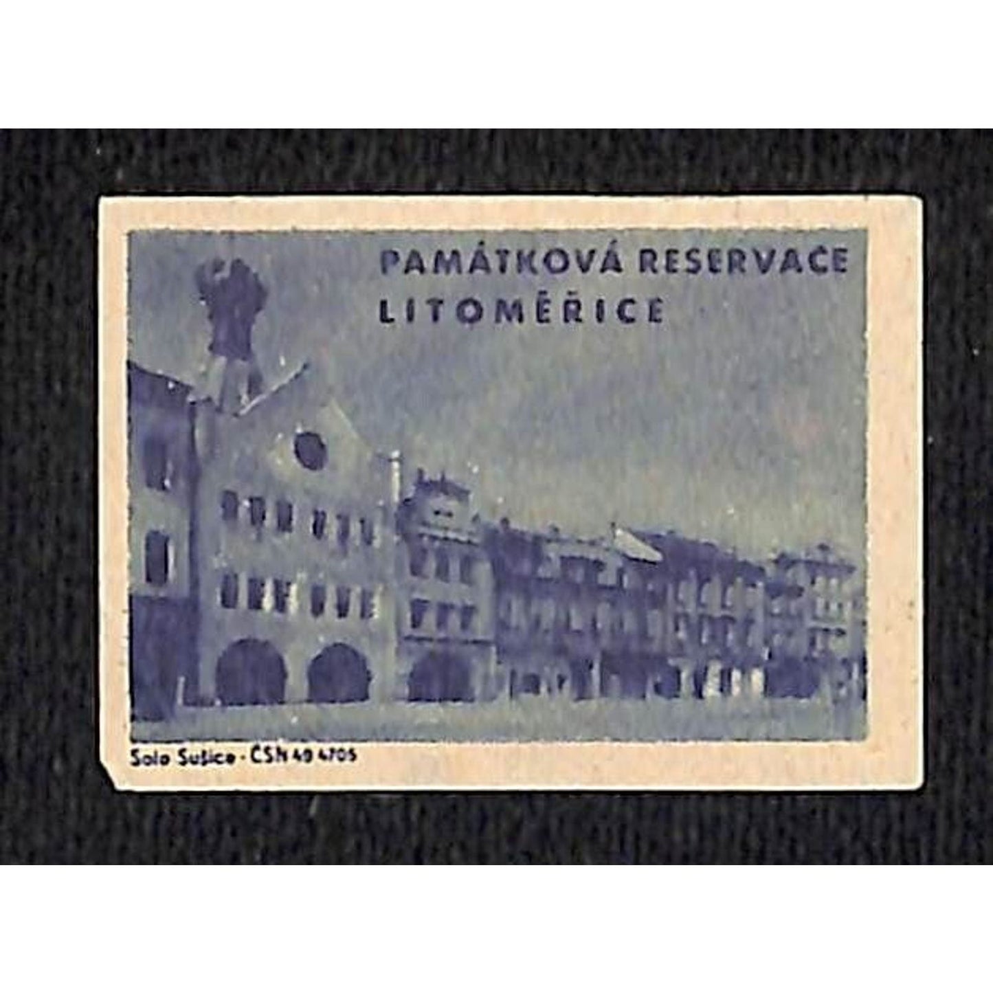 Vintage Matchbox Label Czech Litoměřice Monument Reserve c1955-65