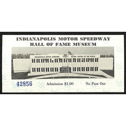 Indianapolis Motor Speedway Hall of Fame Museum Ticket INDY 500 42856 1980