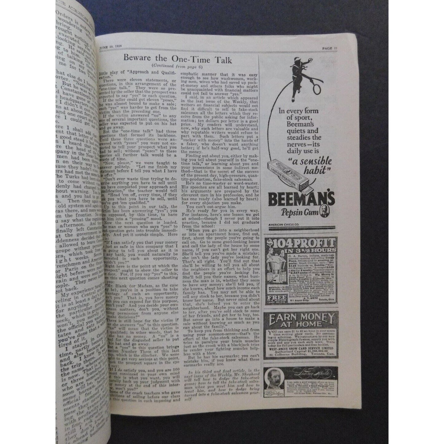 "The American Legion Weekly" June 20 1924 - 22 pgs.