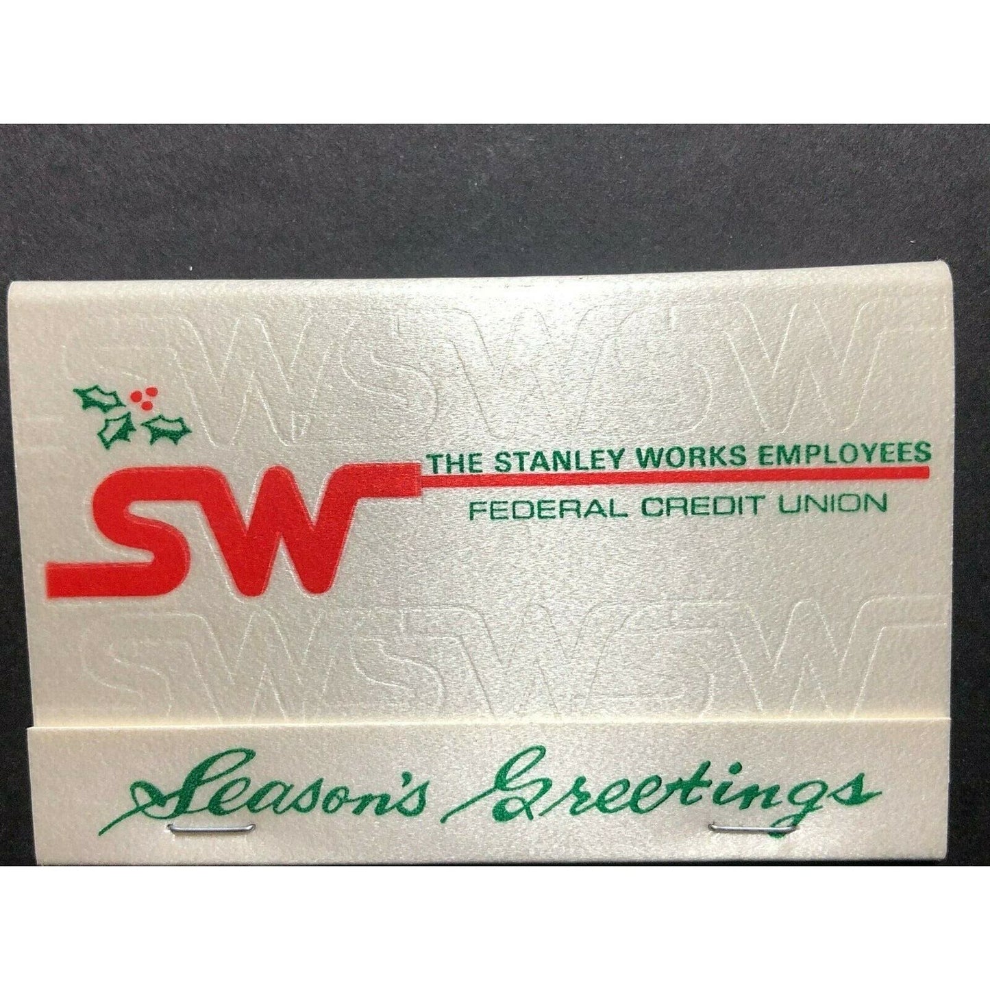 1980's Full Decorative Matchbook - Stanley Works Employee FCU New Britain, CT