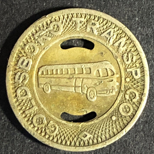 Goldsboro Transp. Co. NC Brass G/F One Fare Transit Bus Token - 16mm Very Scarce