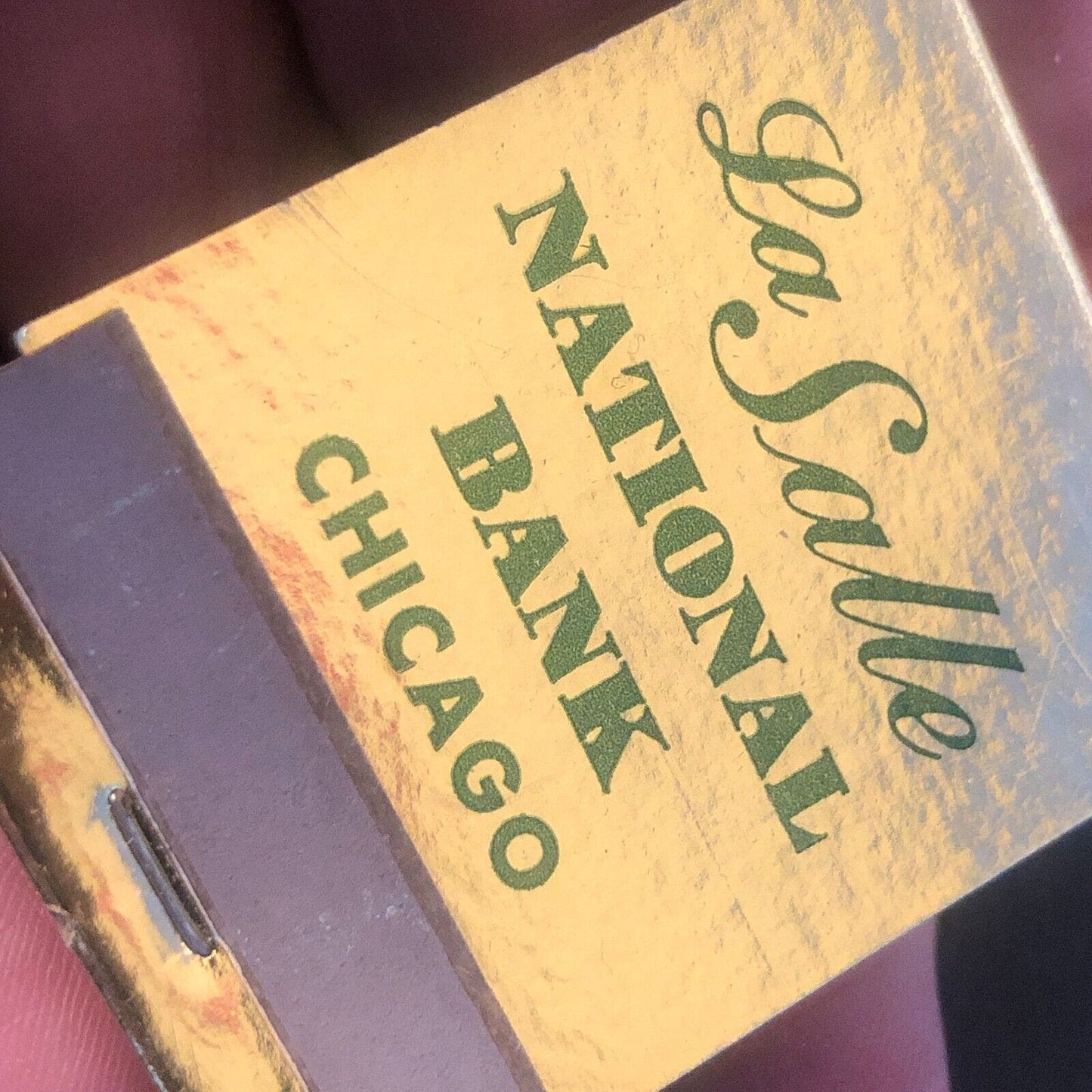 La Salle Bank Chicago Full Vintage Matchbook Foil c1960's VGC