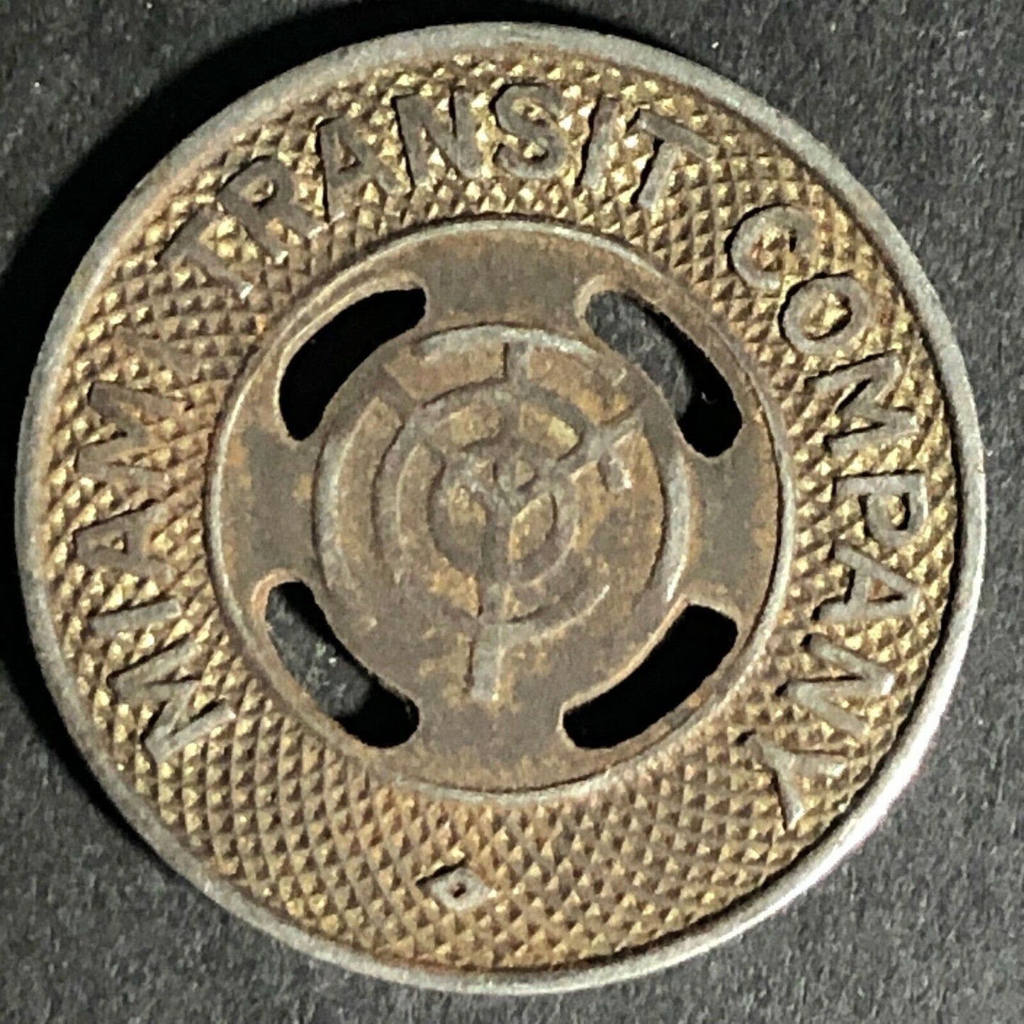 Vintage "Miami Transit Co." "MTC" Token 23mm /// c1938
