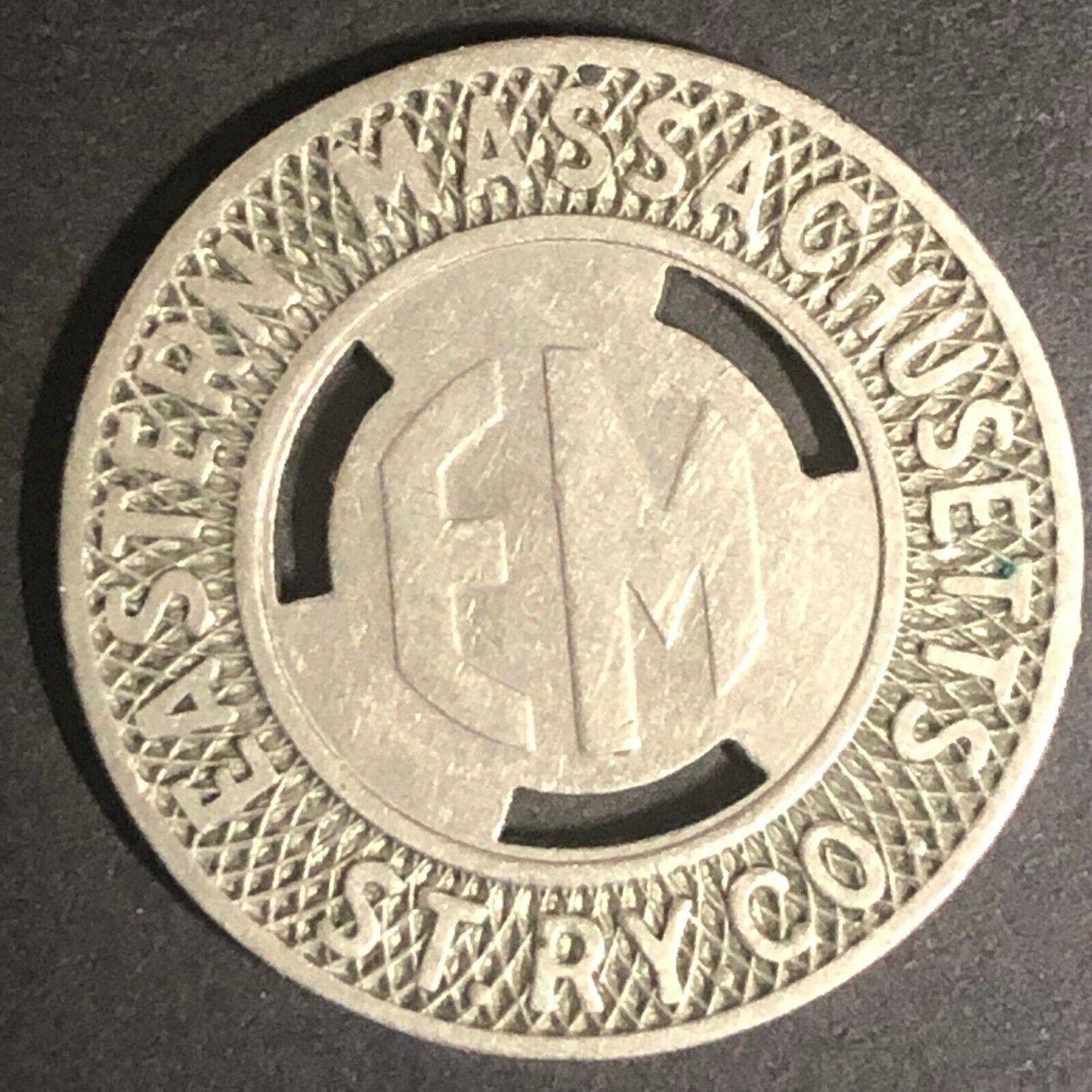 c1947 23mm Eastern Massachusetts St. RY. Co. G/F Zone Brass Transit Token
