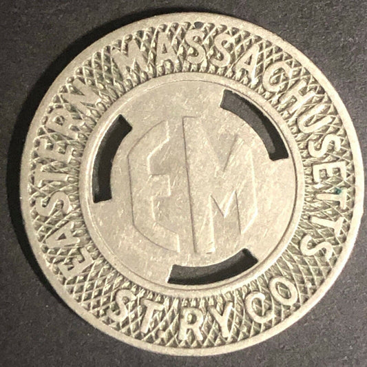 c1947 23mm Eastern Massachusetts St. RY. Co. G/F Zone Brass Transit Token