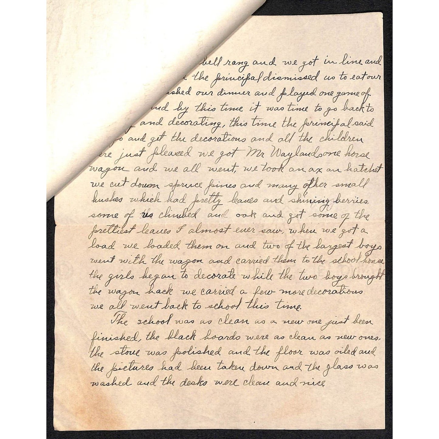 Albemarle County School Fair Student Report "Clean Up Day at Our School" c1930's