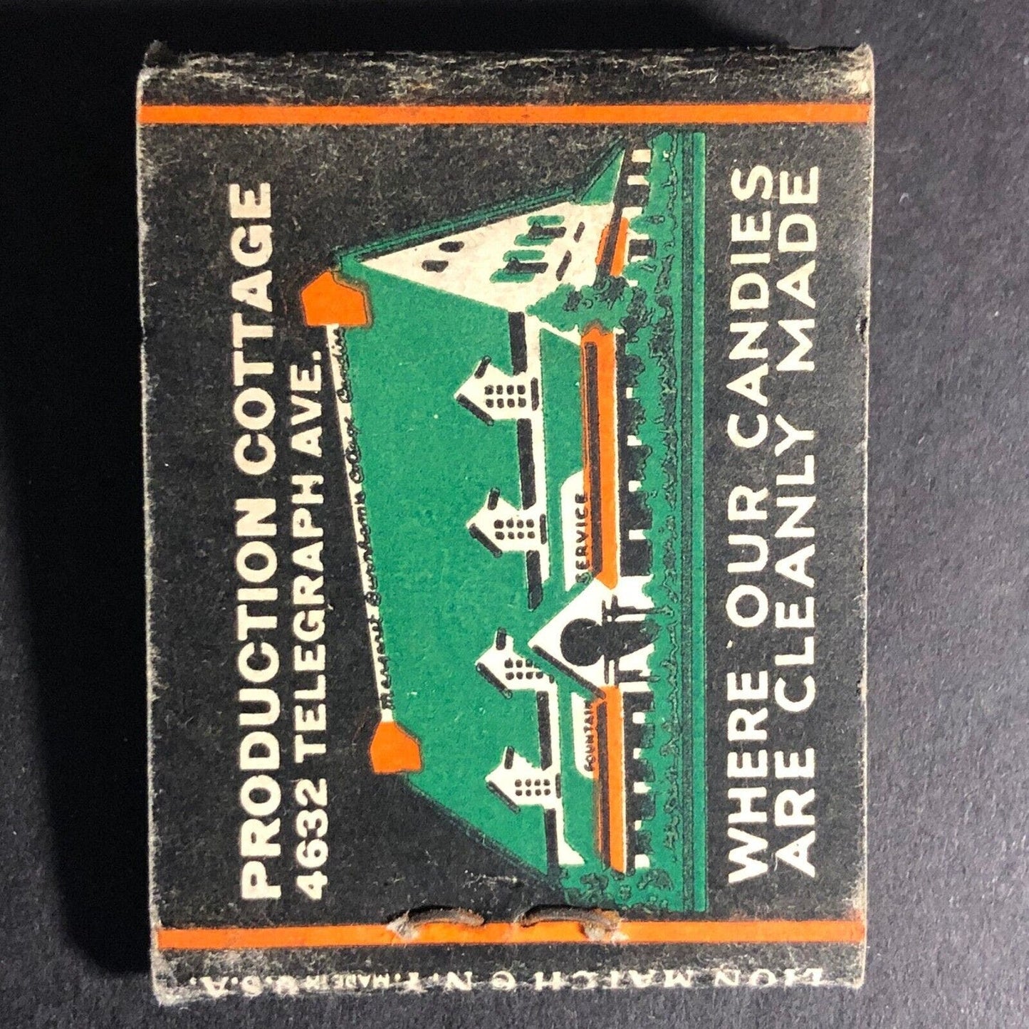 Margaret Burnham's Cottage Candies Oakland Matchbook c1940's Full 20-Strike