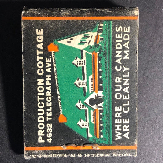 Margaret Burnham's Cottage Candies Oakland Matchbook c1940's Full 20-Strike