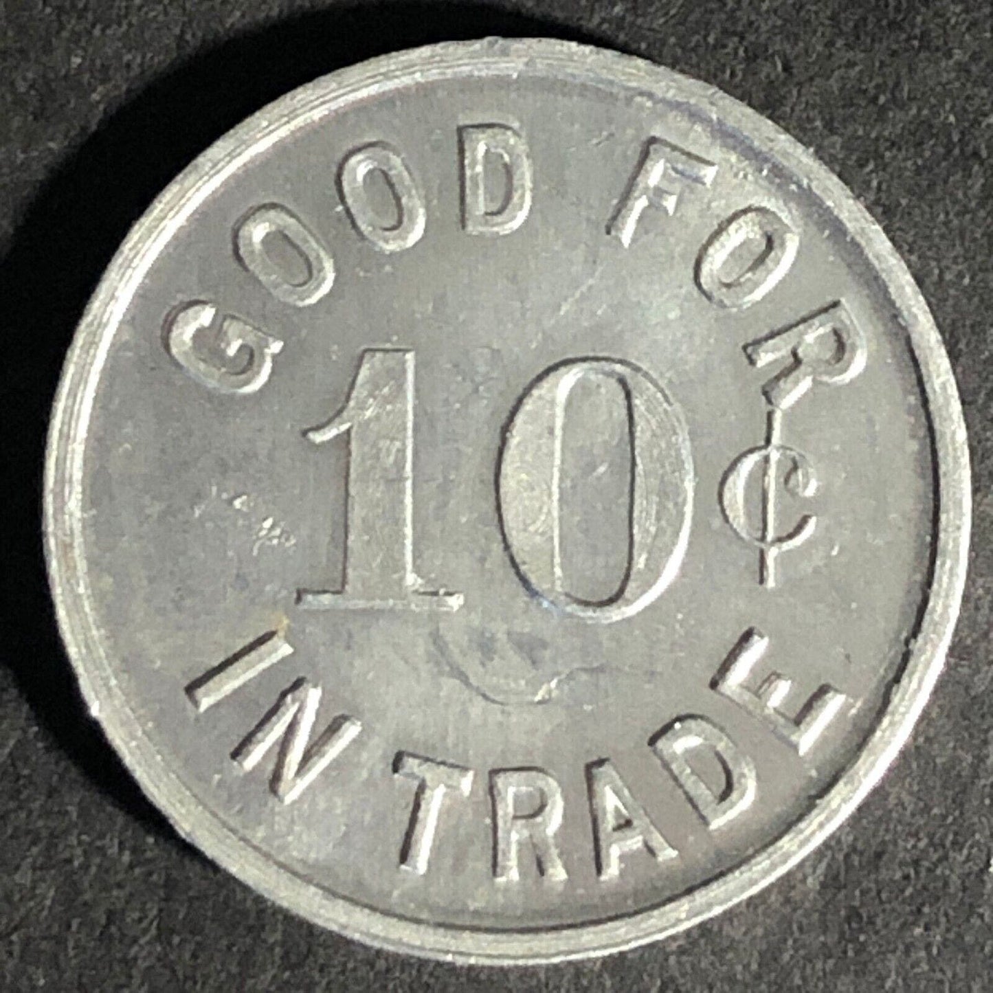 Kaiser & Flynn 5 Point Grill G/F 10c Alum Token 20mm - Unknown Scarce