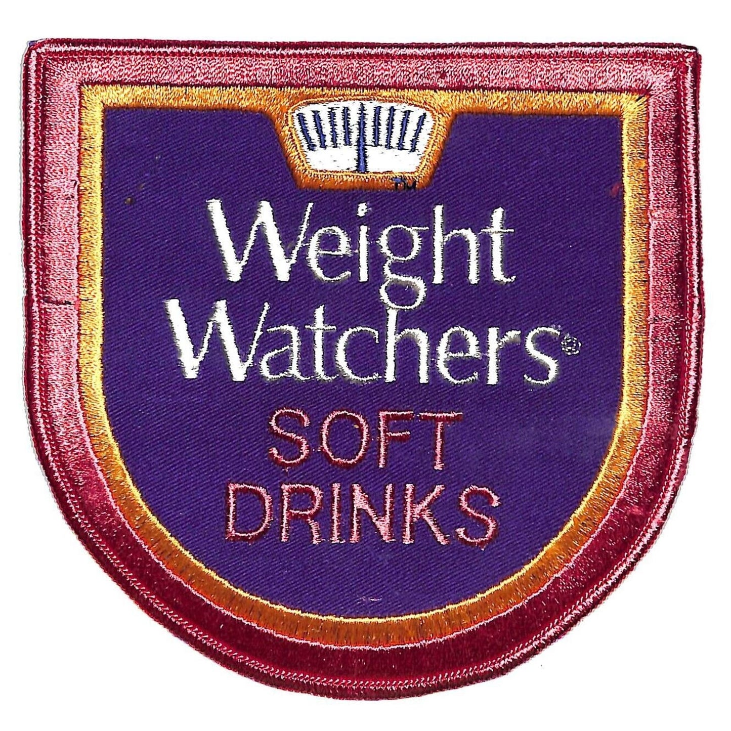 Weight Watchers Soft Drinks Large Embroidered Soda Patch Scale c1970's Scarce