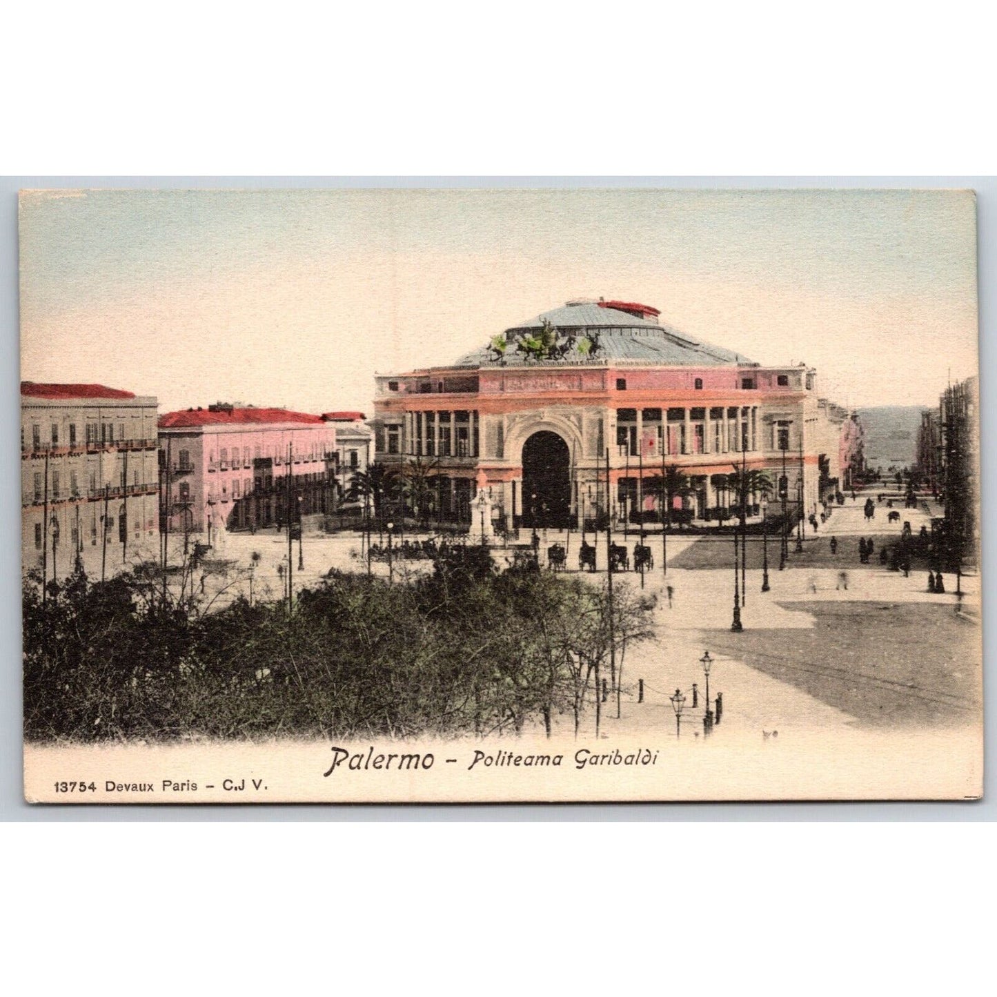 Palermo Sicily Italy "Politeama Garibaldi" Postcard Exterior c1901-1907 NP